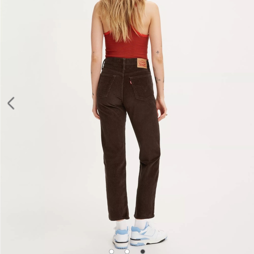 Levi's Wedgie Straight Brown Corduroy Pants Sz 28